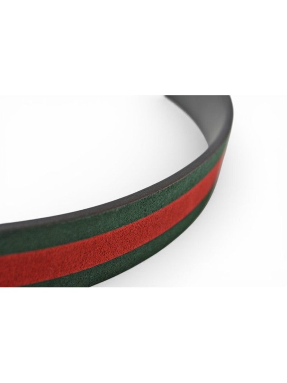 Gucci Belt Reversible 85 Leather Sherry Line Black Green Red - Picture 7 of 13
